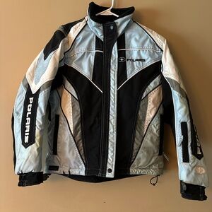 Polaris Light Blue & Black Snowmobile Jacket women small
